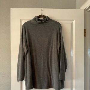Eileen Fisher grey turtleneck tunic, S/P